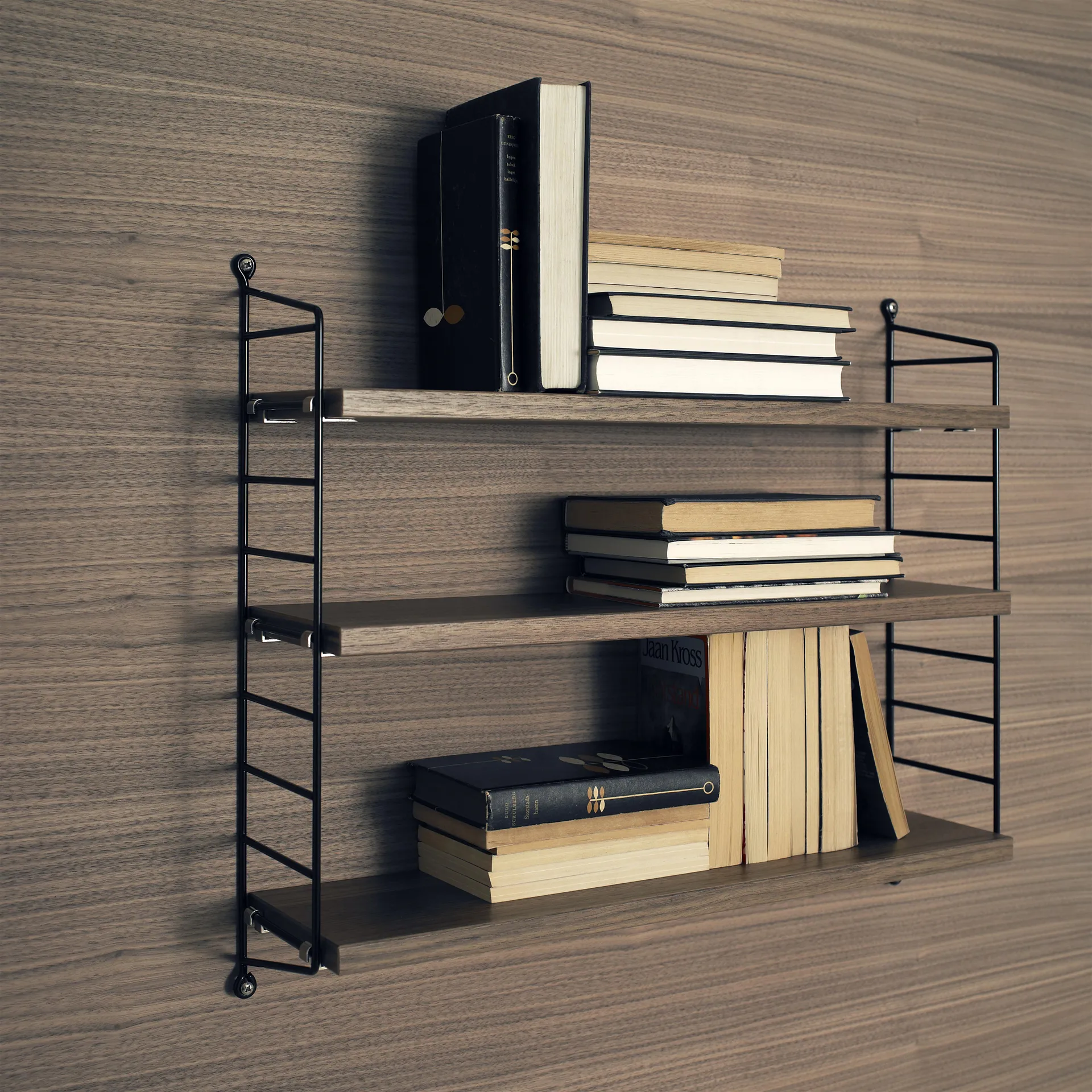 String Ραφιέρα Pocket καρυδιά μαύρο, καρυδιά-μαύρο String