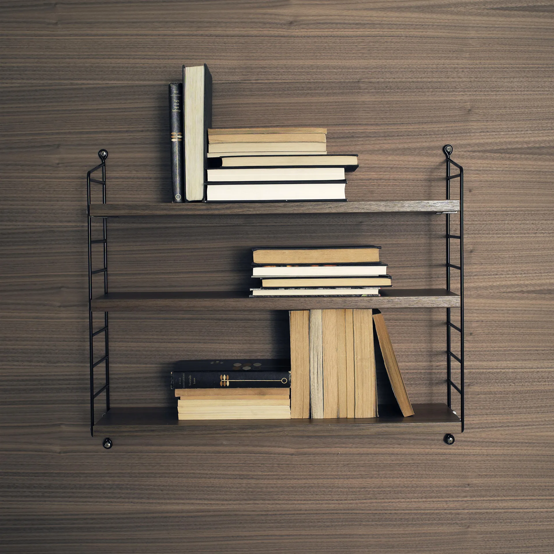 String Ραφιέρα Pocket καρυδιά μαύρο, καρυδιά-μαύρο String