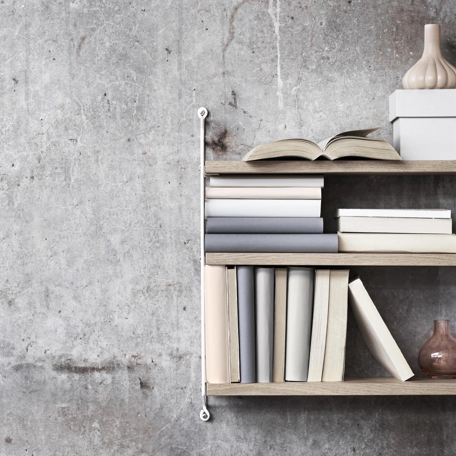 String Ραφιέρα Pocket δρυς λευκό, δρυς-λευκό String