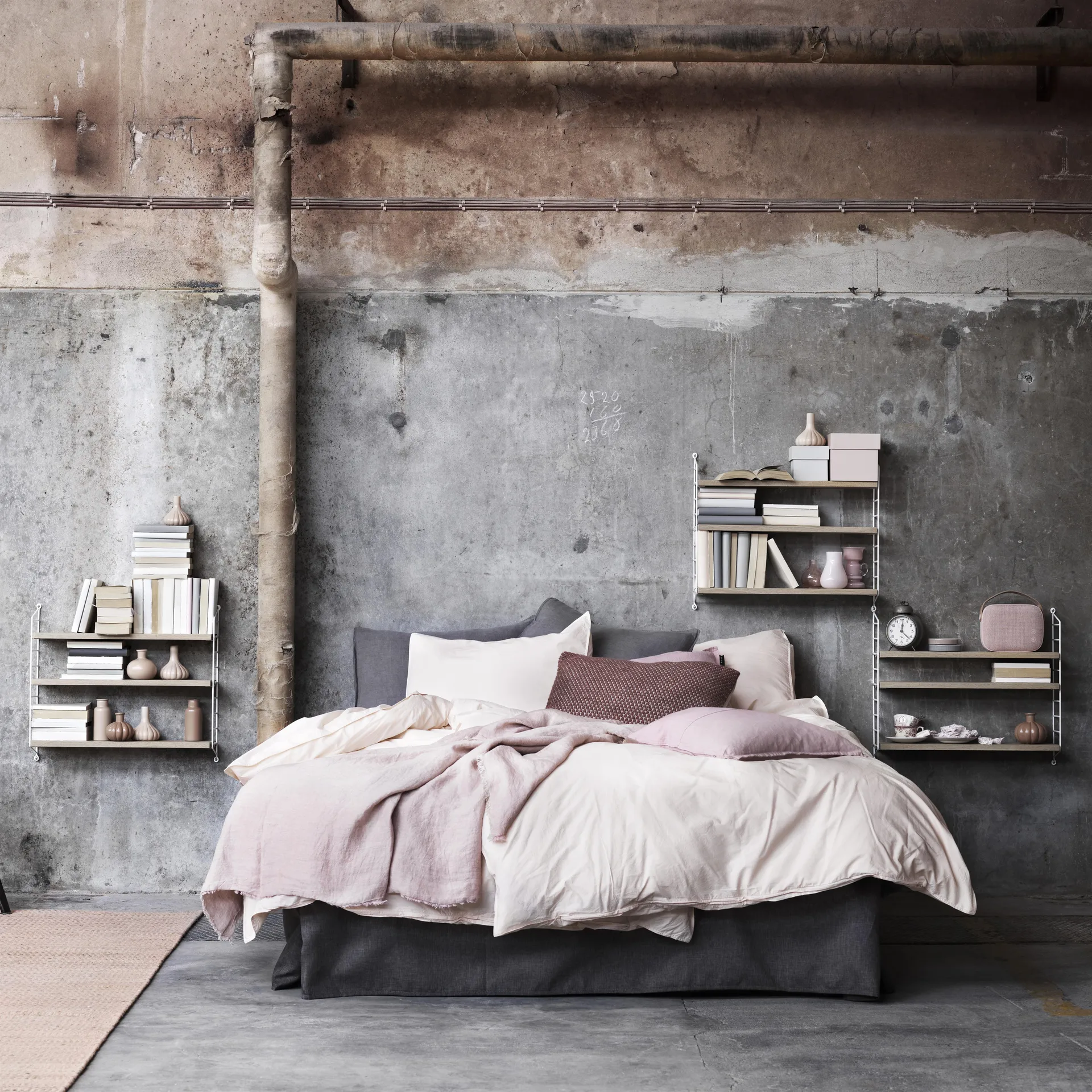 String Ραφιέρα Pocket δρυς λευκό, δρυς-λευκό String