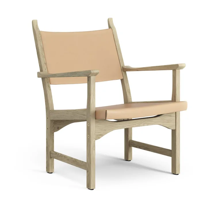 Πολυθρόνα Caryngo - Φυσική λάκα δρυς-δέρμα φυσικό - Swedese