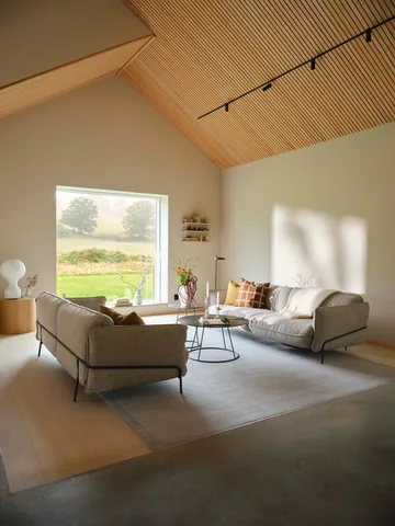 Continental καναπές - Sealife Σκούρο μπεζ/λευκό-μαυρολακαρισμένο ατσάλι   - Swedese