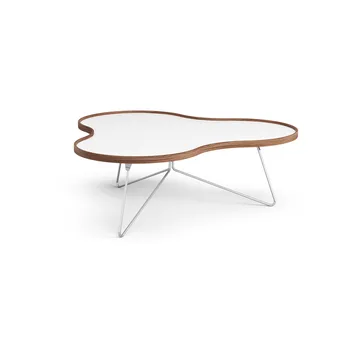 Flower τραπέζι 107x114 cm - H39cm-λευκό-καρυδιά-χρώμιο - Swedese