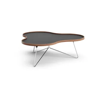 Flower τραπέζι 107x114 cm - H39cm-μαύρο-καρυδιά-χρώμιο - Swedese