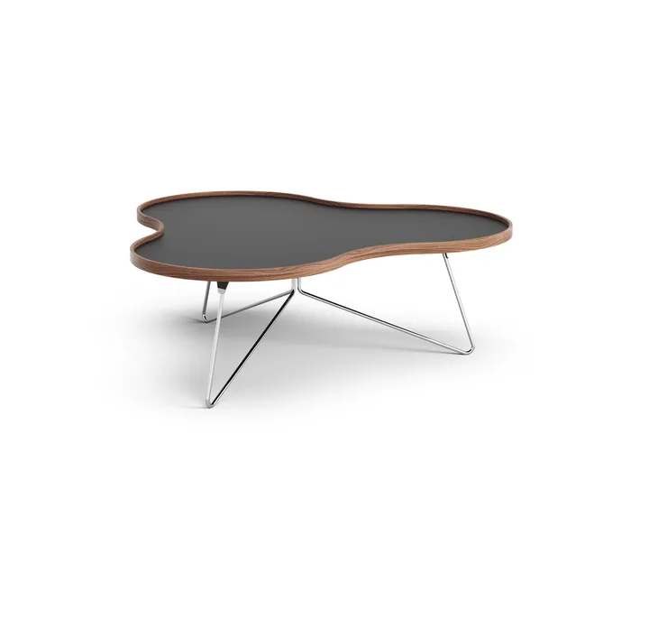 Flower τραπέζι 107x114 cm - H39cm-μαύρο-καρυδιά-χρώμιο - Swedese