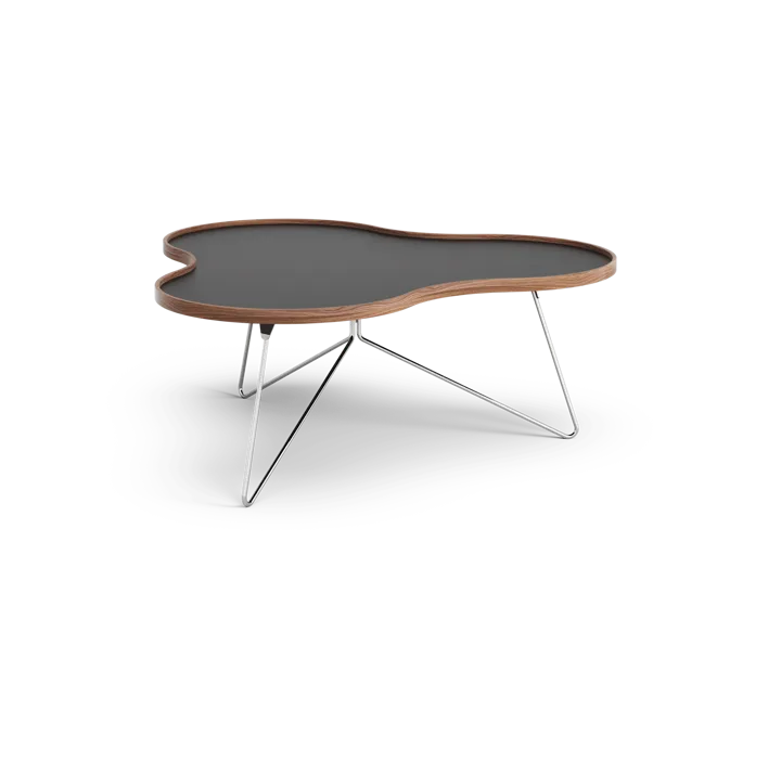 Flower τραπέζι 107x114 cm - H45cm-μαύρο-καρυδιά-χρώμιο - Swedese