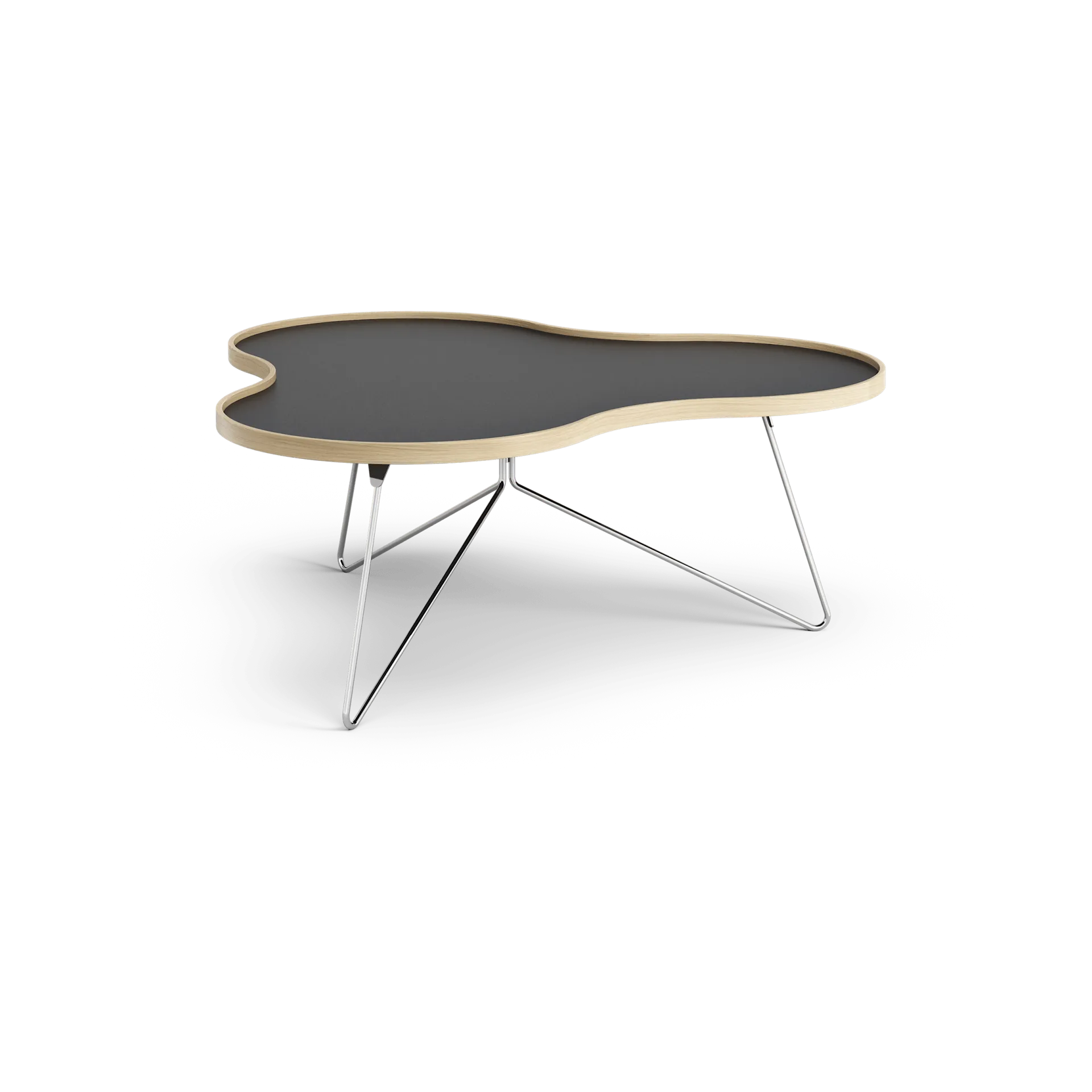 Flower τραπέζι 107x114 cm, H45cm-μαύρο-δρυς-χρώμιο Swedese