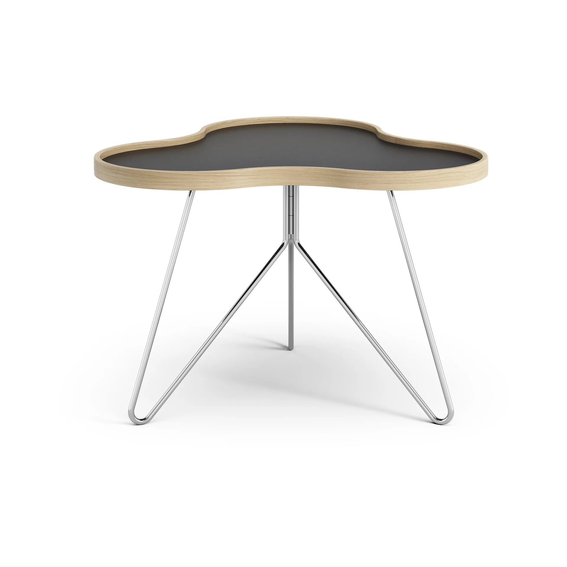 Flower τραπέζι 62x66 cm, 45 cm, Μάυρο-βελανιδιά-χρώμιο Swedese