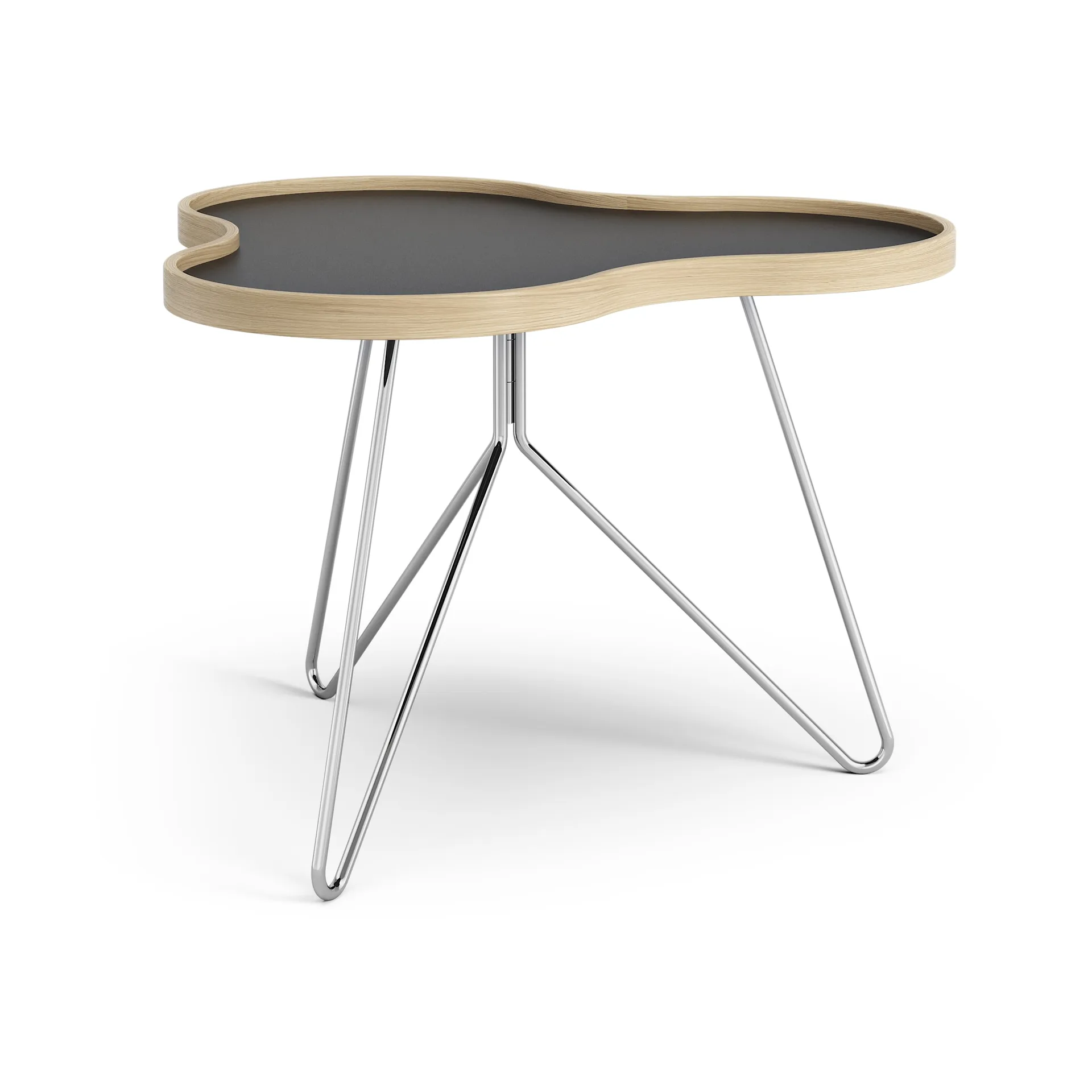 Flower τραπέζι 62x66 cm, 45 cm, Μάυρο-βελανιδιά-χρώμιο Swedese