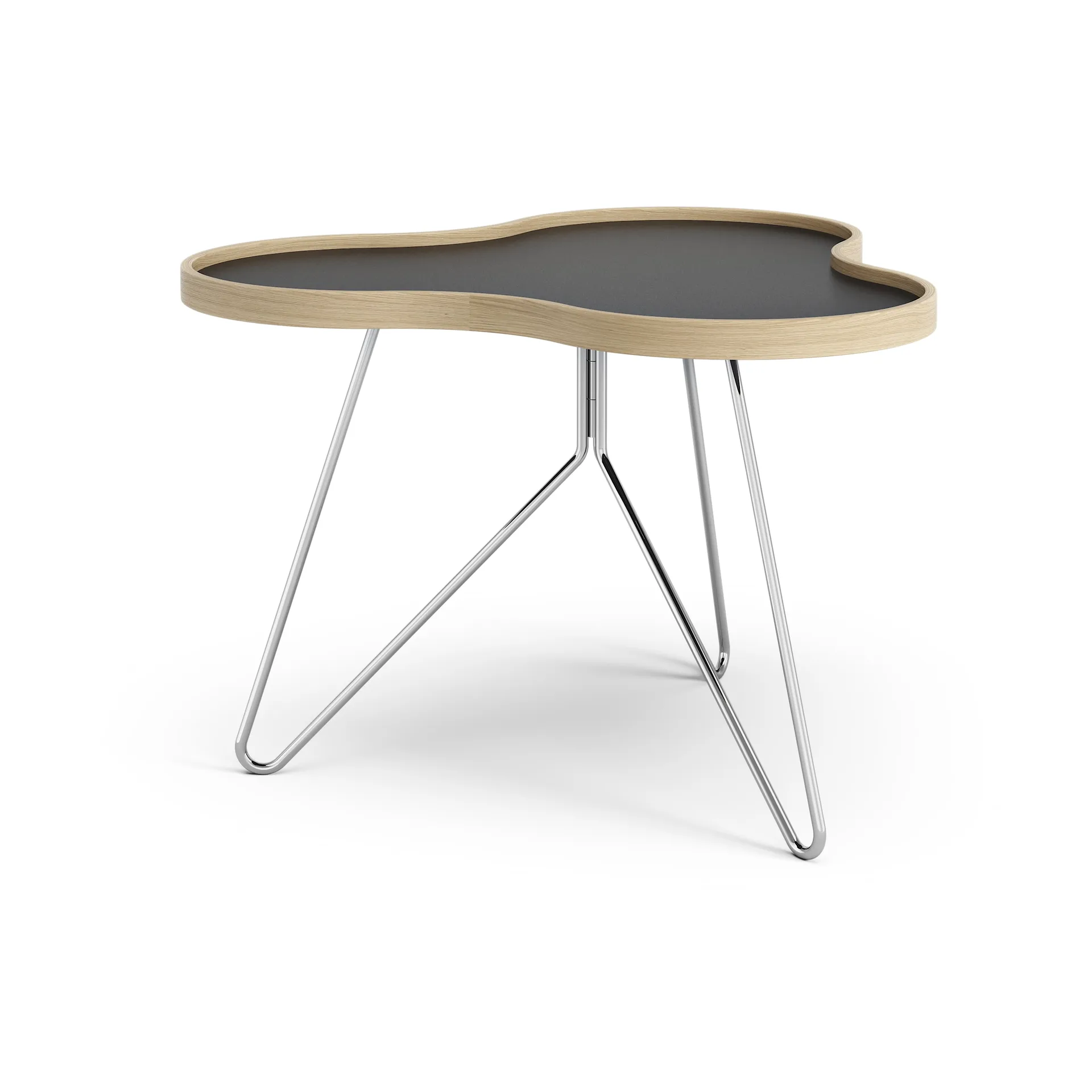 Flower τραπέζι 62x66 cm, 45 cm, Μάυρο-βελανιδιά-χρώμιο Swedese