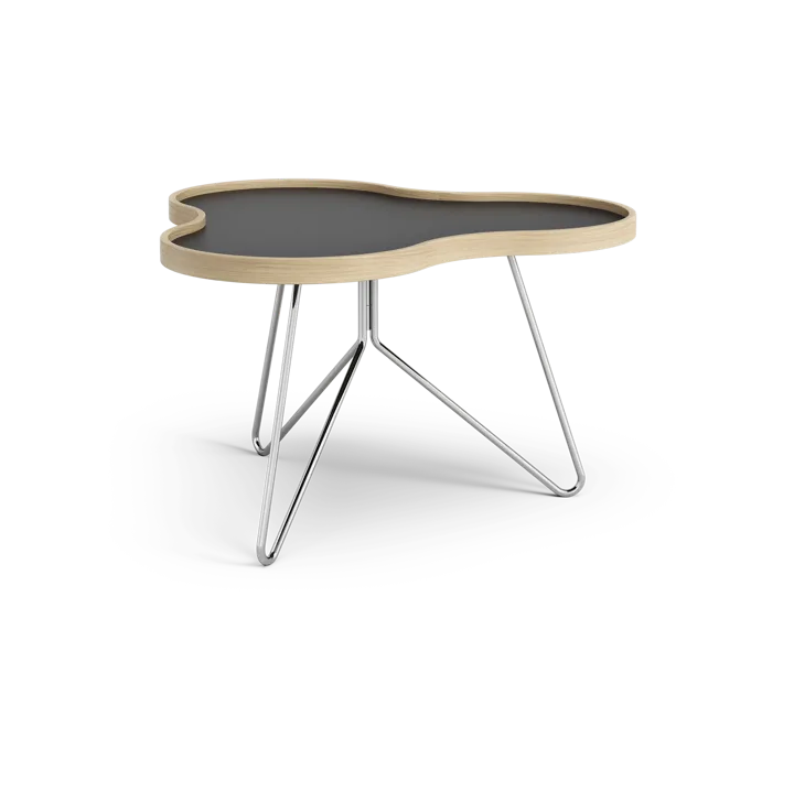 Flower τραπέζι 62x66 cm - H39cm-μαύρο-δρύς-χρώμιο - Swedese