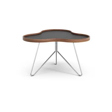 Flower τραπέζι 62x66 cm - H39cm-μαύρο-καρυδιά-χρώμιο - Swedese