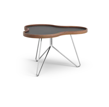 Flower τραπέζι 62x66 cm - H39cm-μαύρο-καρυδιά-χρώμιο - Swedese