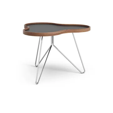 Flower τραπέζι 62x66 cm - H45cm-μαύρο-καρυδιά-χρώμιο - Swedese