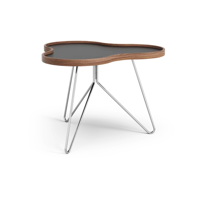 Flower τραπέζι 62x66 cm - H45cm-μαύρο-καρυδιά-χρώμιο - Swedese