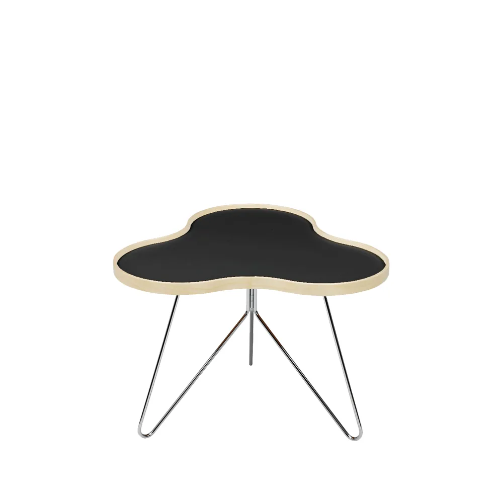 Flower τραπέζι 62x66 cm, H45cm-μαύρο-σημύδα-χρώμιο Swedese