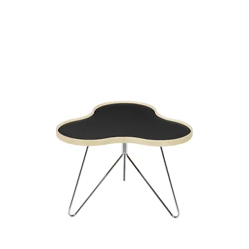 Flower τραπέζι 62x66 cm - H45cm-μαύρο-σημύδα-χρώμιο - Swedese