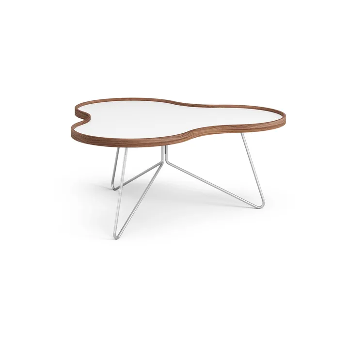 Flower τραπέζι 84x90 cm - H39cm-λευκό-καρυδιά-χρώμιο - Swedese