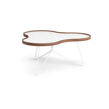 Flower τραπέζι 84x90 cm - H39cm-λευκό-καρυδιά-λευκή βάση - Swedese