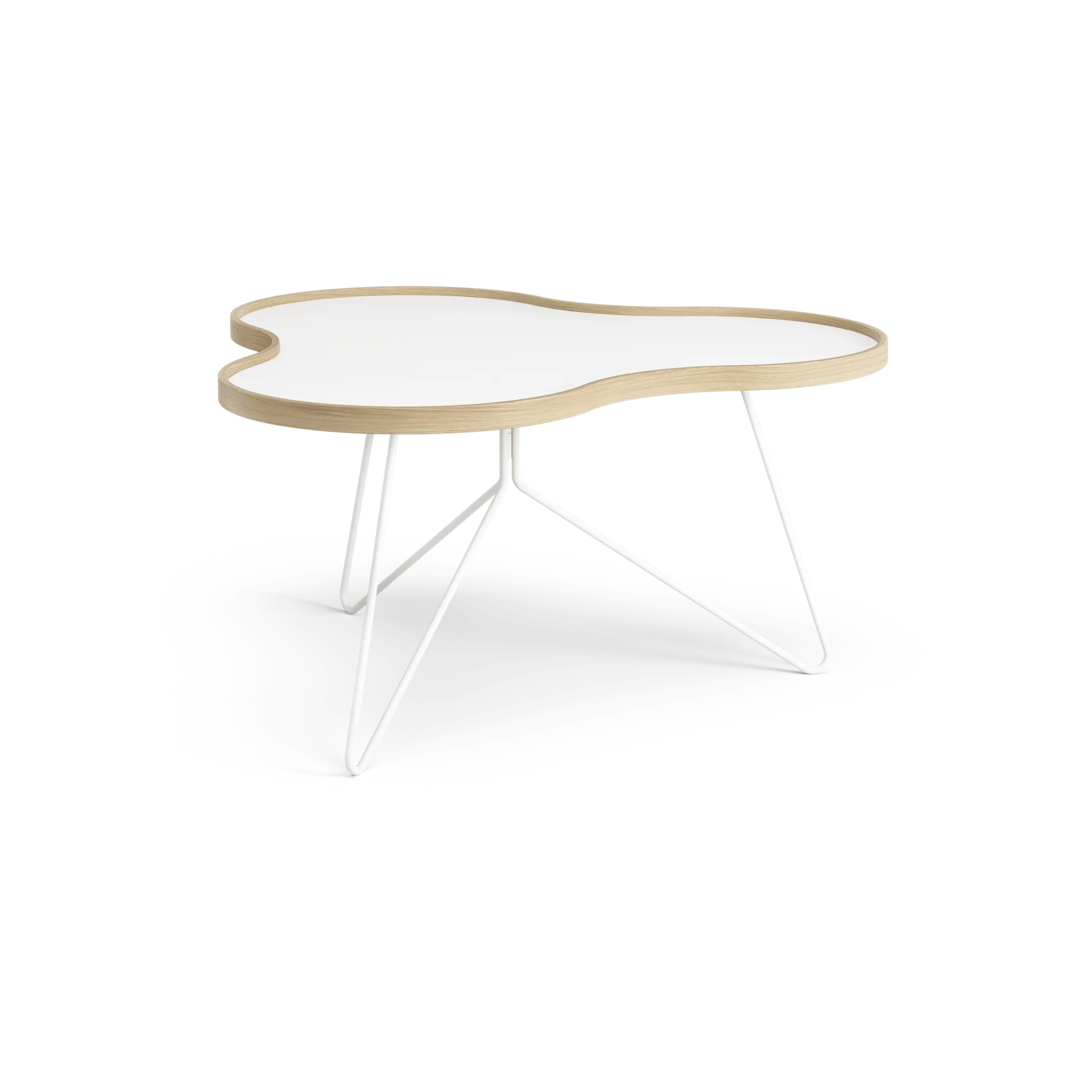 Flower τραπέζι 84x90 cm, H45cm-λευκό-δρυς-λευκή βάση Swedese