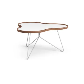 Flower τραπέζι 84x90 cm - H45cm-λευκό-καρυδιά-χρώμιο - Swedese