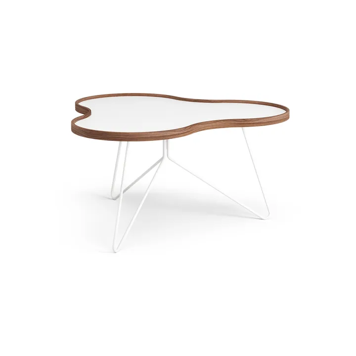 Flower τραπέζι 84x90 cm - H45cm-λευκό-καρυδιά-λευκή βάση - Swedese