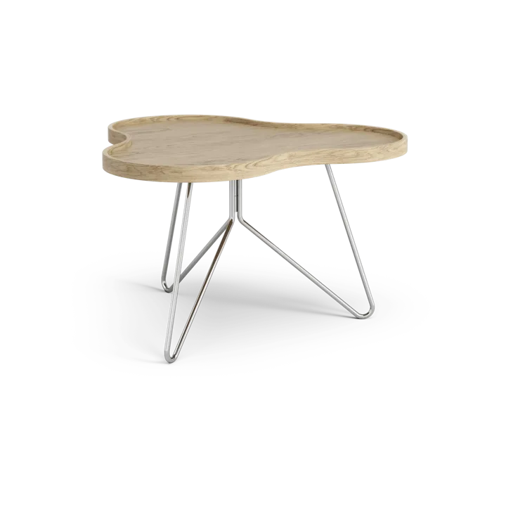 Flower mono τραπέζι 62x66 cm - H39cm-δρυς natural-χρώμιο - Swedese