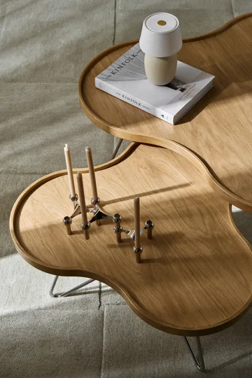 Flower mono τραπέζι 62x66 cm - H39cm-δρυς natural-χρώμιο - Swedese