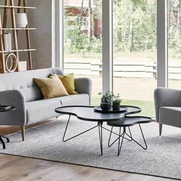 Flower mono τραπέζι 62x66 cm - H45cm-δρυς natural-χρώμιο - Swedese