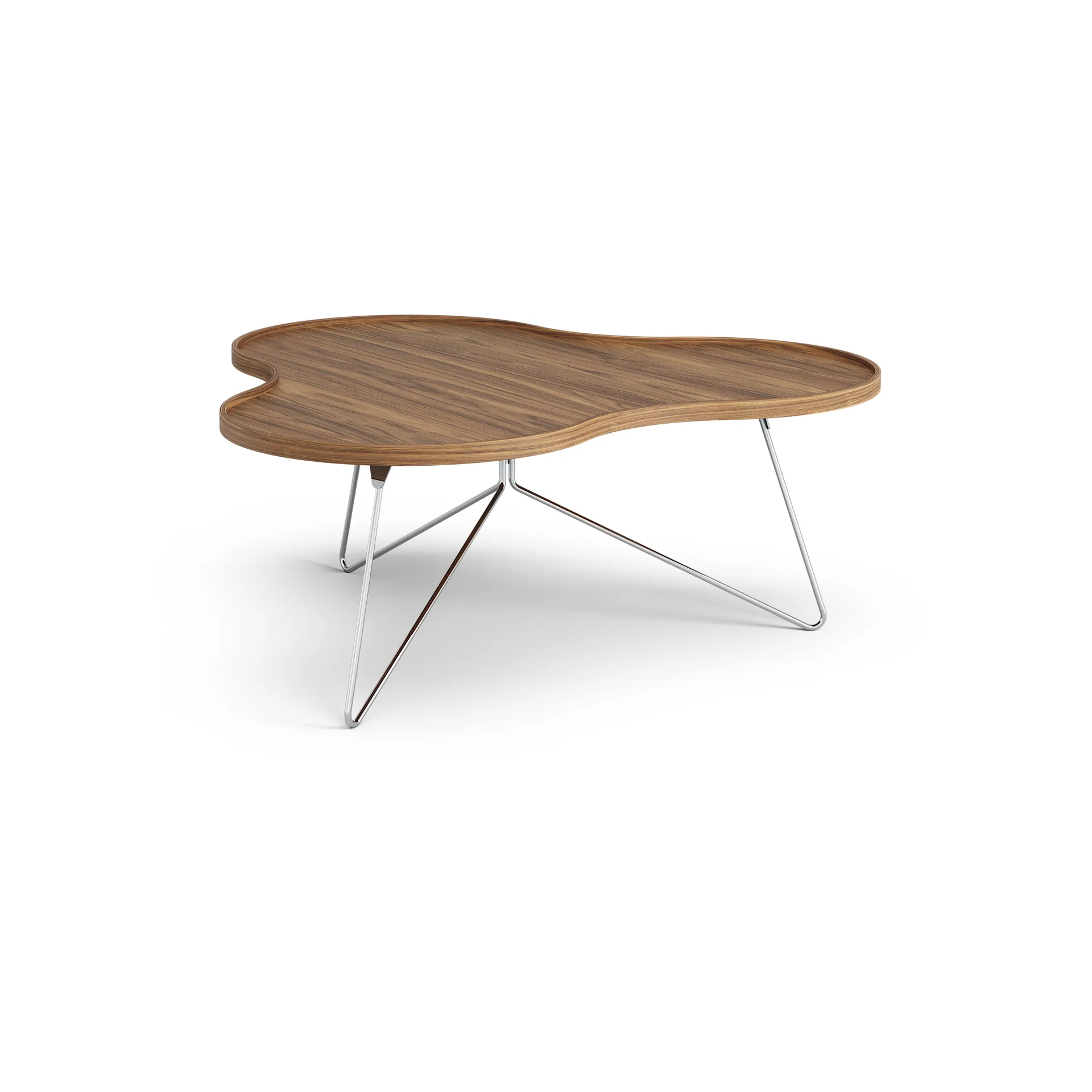 Flower mono τραπέζι Special Edition 107x114 εκ., Ύψος 45 εκ. – βαμμένο καρύδι – επιχρωμιωμένο ατσάλι Swedese