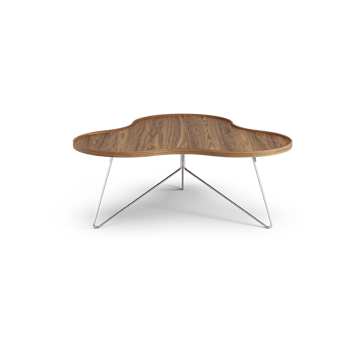 Flower mono τραπέζι Special Edition 107x114 εκ. - Ύψος 45 εκ. – βαμμένο καρύδι – επιχρωμιωμένο ατσάλι - Swedese