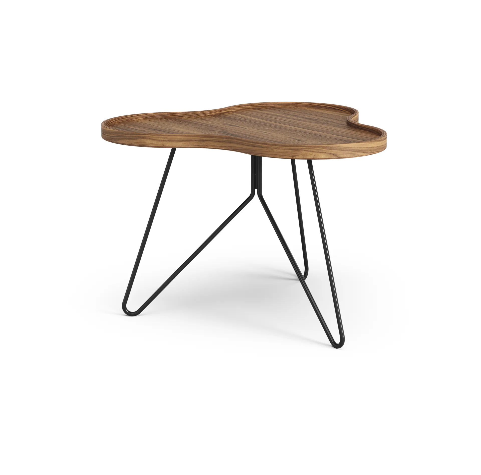 Flower mono τραπέζι Special Edition 62x66 εκ., Ύψος 45 εκ. – βαμμένο καρύδι – μαύρο βαμμένο ατσάλι Swedese