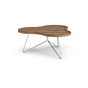 Flower mono τραπέζι Special Edition 84x90 εκ. - Ύψος 39 εκ. – βαμμένο καρύδι – επιχρωμιωμένο ατσάλι - Swedese