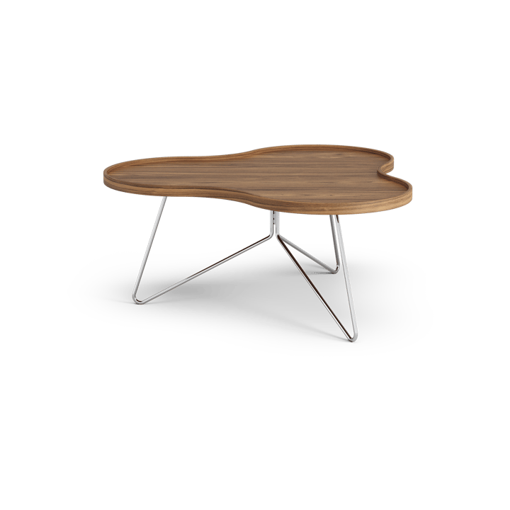Flower mono τραπέζι Special Edition 84x90 εκ., Ύψος 39 εκ. – βαμμένο καρύδι – επιχρωμιωμένο ατσάλι Swedese