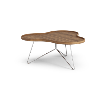 Flower mono τραπέζι Special Edition 84x90 εκ. - Ύψος 39 εκ. – βαμμένο καρύδι – επιχρωμιωμένο ατσάλι - Swedese