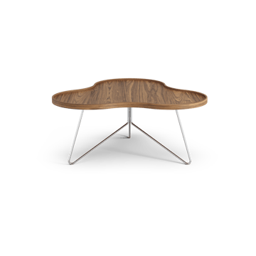 Flower mono τραπέζι Special Edition 84x90 εκ. - Ύψος 39 εκ. – βαμμένο καρύδι – επιχρωμιωμένο ατσάλι - Swedese