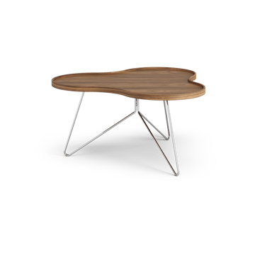 Flower mono τραπέζι Special Edition 84x90 εκ. - Ύψος 45 εκ. – βαμμένο καρύδι – επιχρωμιωμένο ατσάλι - Swedese