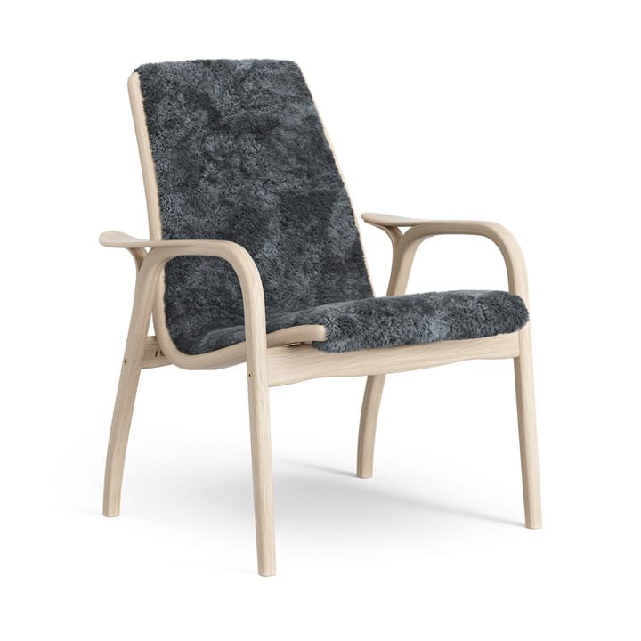 Laminett πολυθρόνα πολυθρόνα δρυς με λευκό πιγμέντο/δέρμα προβάτου - Κάρβουνο (σκούρο γκρι) - Swedese