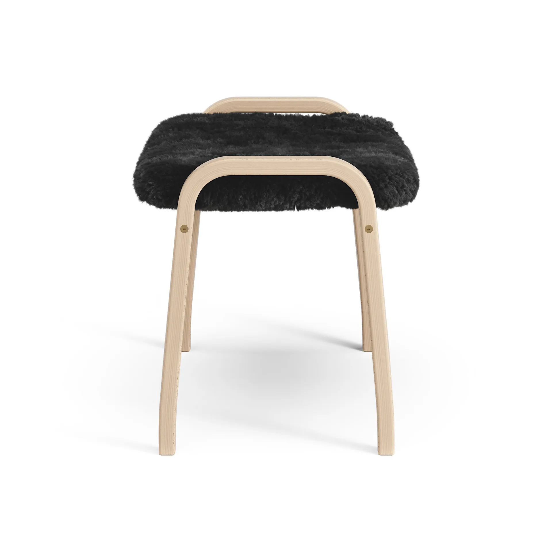 Lamini παιδικό υποπόδιο λακαρισμένη οξιά/δέρμα προβάτου, Μαύρο (μαύρο) Swedese