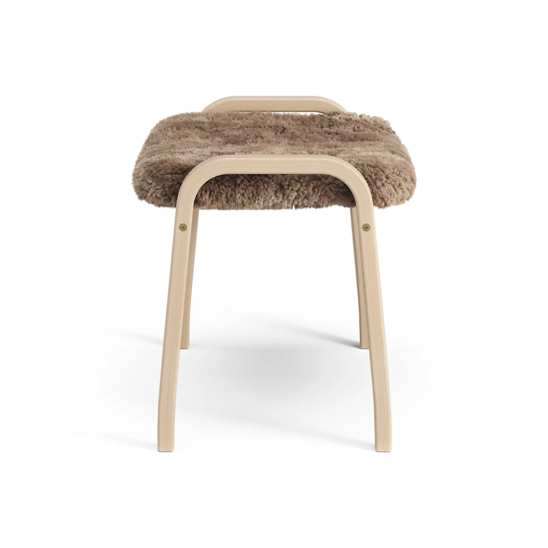 Lamini παιδικό υποπόδιο λακαρισμένη οξιά/δέρμα προβάτου, Σαχάρα (καφέ νουγκά) Swedese