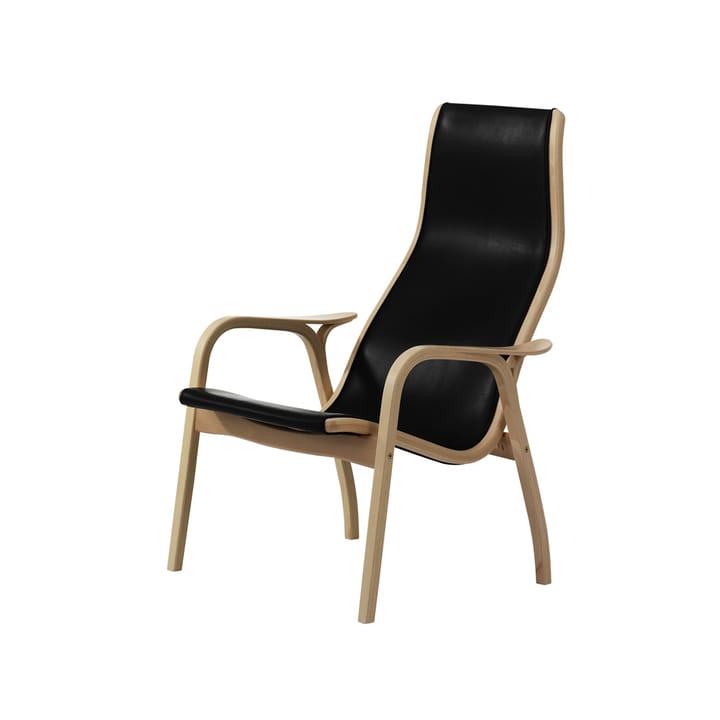 Καρέκλα με μπράτσα, Lamino - Μαύρο δέρμα σελοποιίας-λαδωμένη δρυς - Swedese
