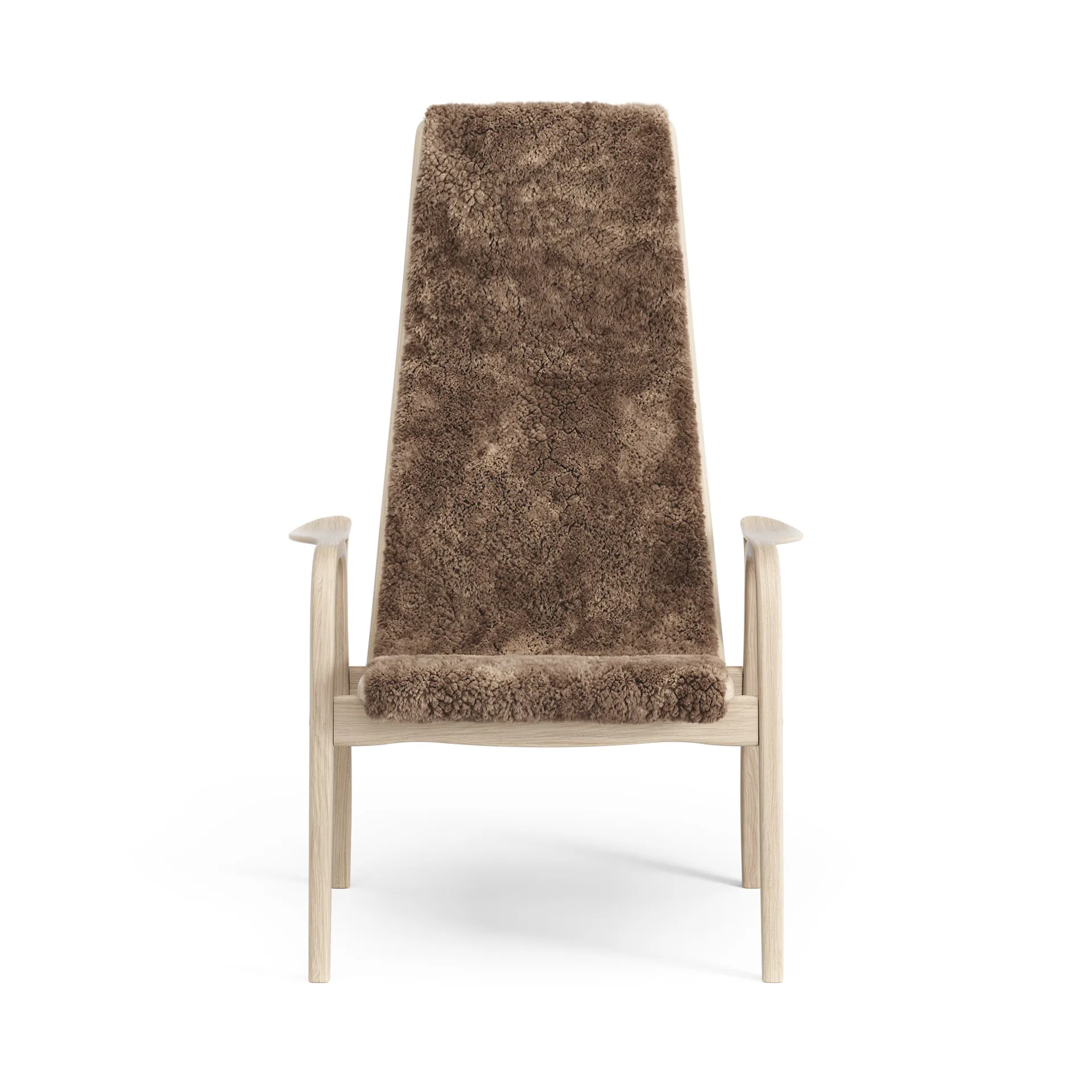 Lamino πολυθρόνα λευκή pigmented oak/sheep skin, Σαχάρα (καφέ νουγκά) Swedese