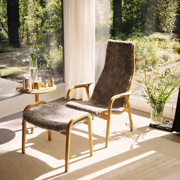 Καρέκλα με μπράτσα, Lamino - Προβιά ανθρακί, καρυδιά με λάκα - Swedese