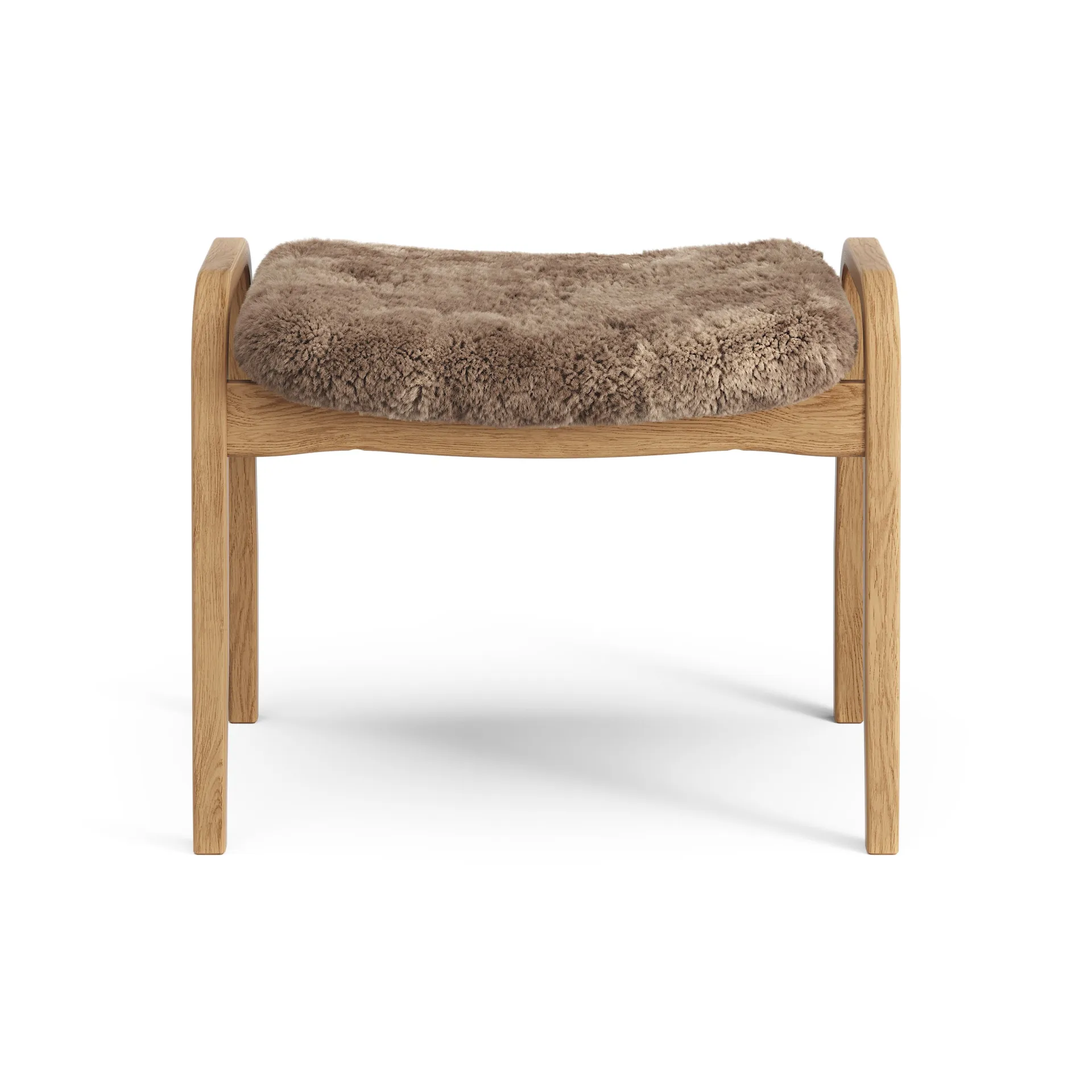 Lamino υποπόδιο λαδψμένη καρυδιά/δέρμα προβάτου, Σαχάρα (καφέ νουγκά) Swedese