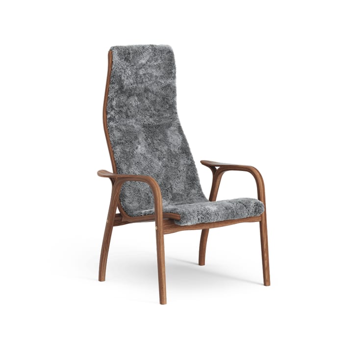 Καρέκλα με μπράτσα, Lamino - Προβιά, σκανδιναβικό γκρι, καρυδιά με λάκα - Swedese