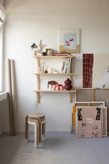 Levi ράφι - Λουστραρισμένος δρυς-ανοξείδωτο ατσάλι, 2 ράφια, 180 εκ.   - Swedese