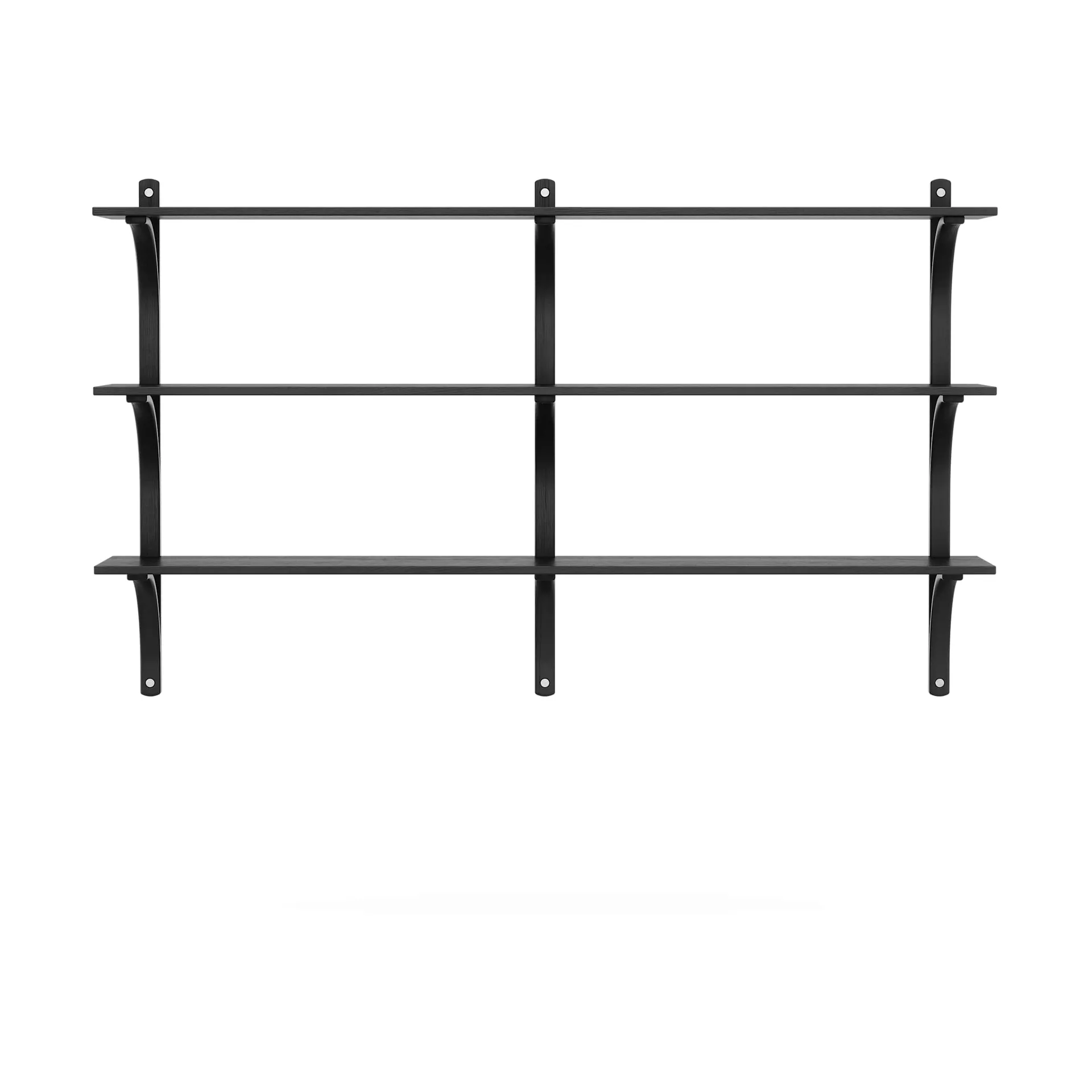 Levi ραφιέρα 3 ράφια, Μαύρη λουστραρισμένη φτελιά-αλουμίνιο,180 εκ. Swedese