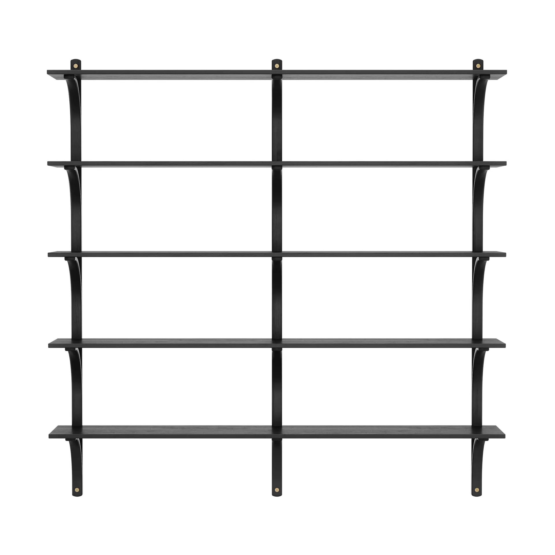 Levi ραφιέρα 5 ράφια, Μαύρη λουστραρισμένη φτελιά-μπρούντζος,180 εκ. Swedese