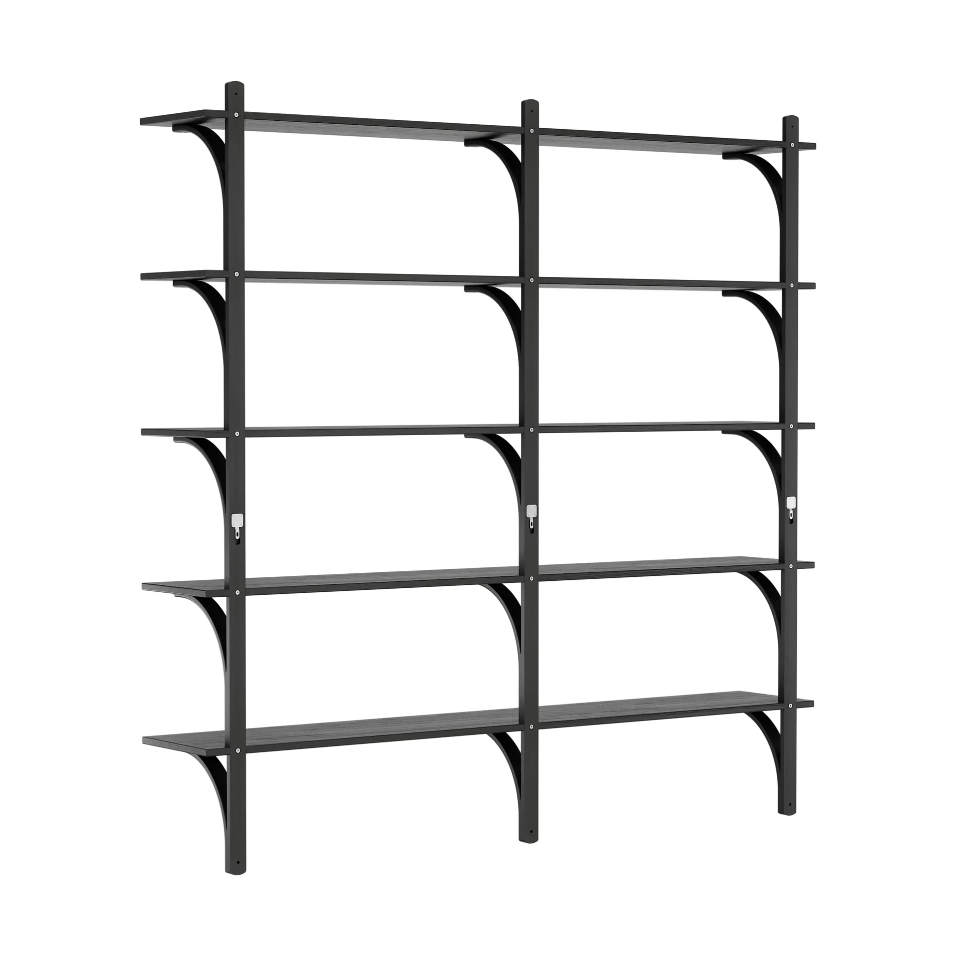 Levi ραφιέρα 5 ράφια, Μαύρη λουστραρισμένη φτελιά-μπρούντζος,180 εκ. Swedese