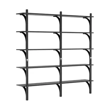 Levi ραφιέρα 5 ράφια - Μαύρη λουστραρισμένη φτελιά-μπρούντζος,180 εκ. - Swedese